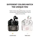 Беспроводные наушники-вкладыши Bluetooth 5,0, мини-наушники-вкладыши с автоматическим сопряжением, двухцветные наушники с ручной росписью, гарнитура Handsfree