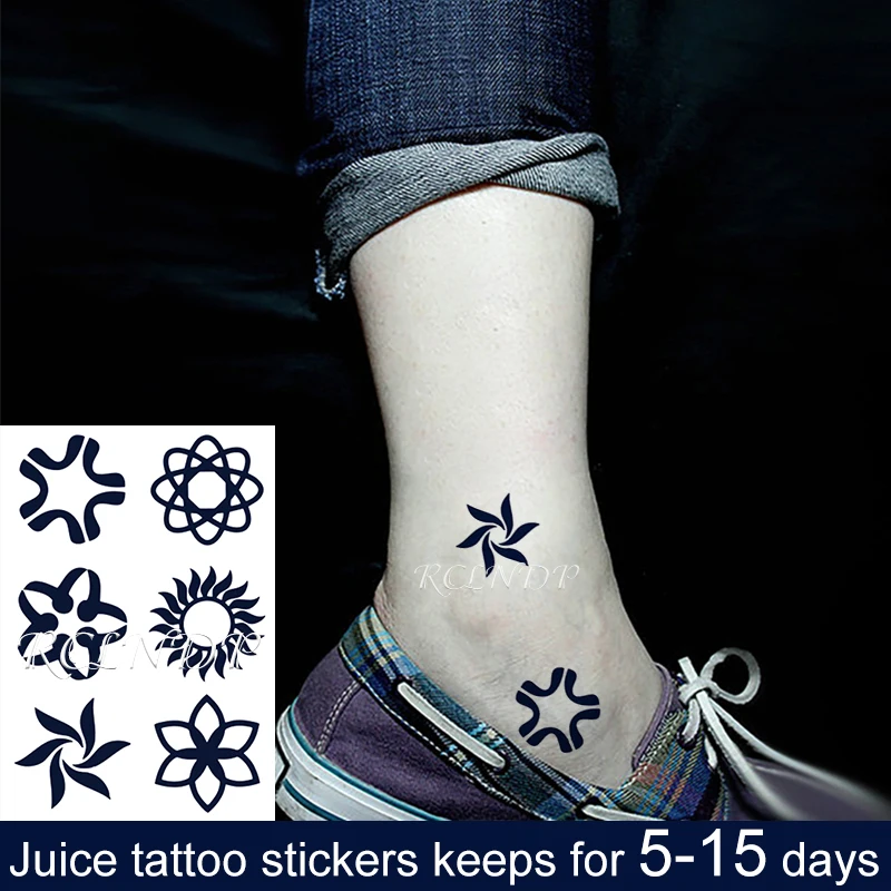 Водостойкая Временная тату-наклейка с соком геометрическая форма флэш-тату