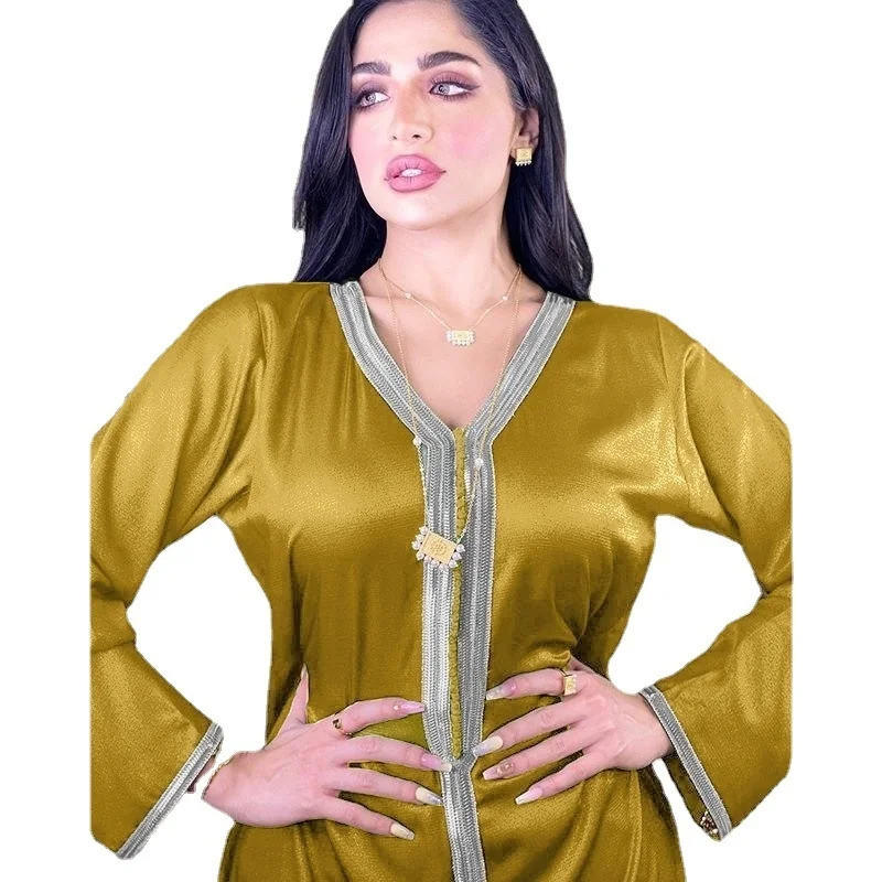 

New Muslim robe hijab Arab women's clothing abaya Turkey prayer splendor
