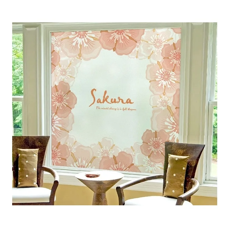 Узор с Сакурой изготовление размеров под заказ оконная пленка из закаленного