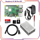 Оригинальный Raspberry Pi 3b Plus Kit с SD-картой + алюминиевый чехол + 3A Power с переключателем вклвыкл + HDMI-кабель для Raspberry Pi 3B Plus