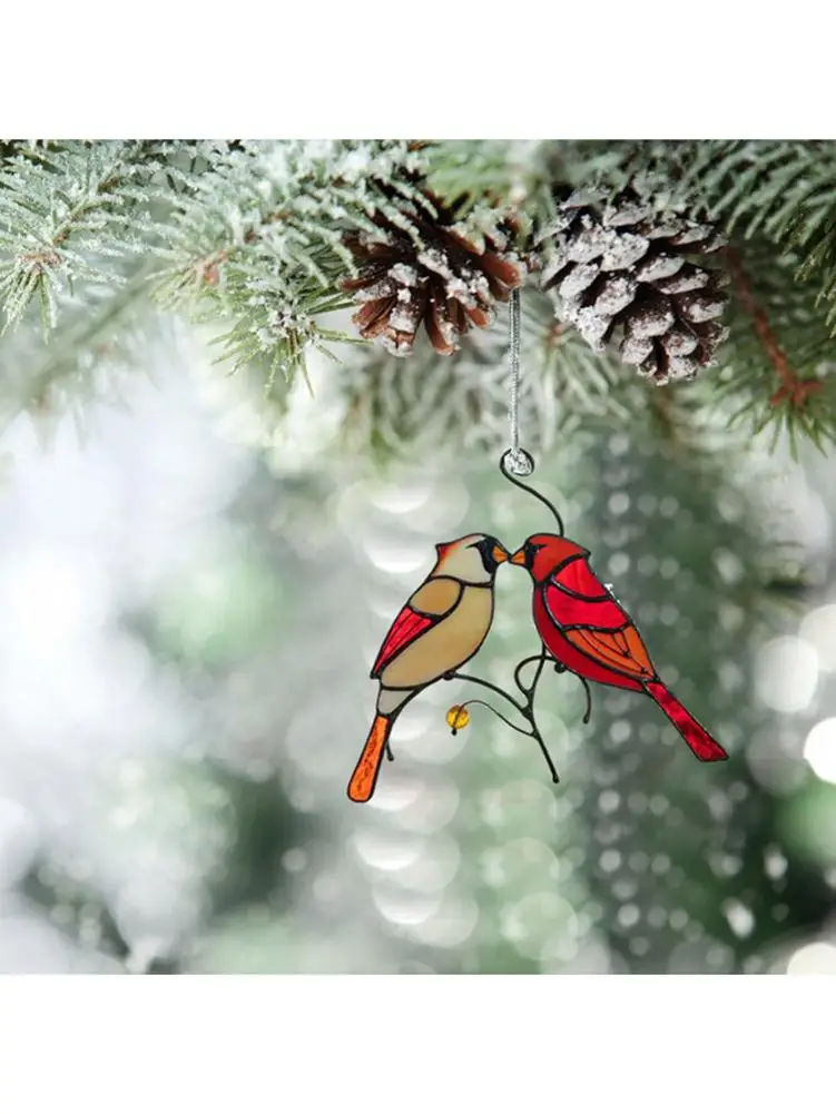 

edbird Couple Tree Memorial Hanging Ornament Wall Art Decor Vintage Stained Glass Wind Chimes Decorations