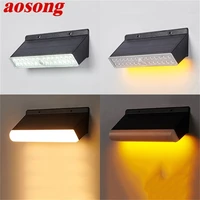 aosong solar outdoor wall light fixtures modern waterproof ip67 led sconces lamp patio for home balcony