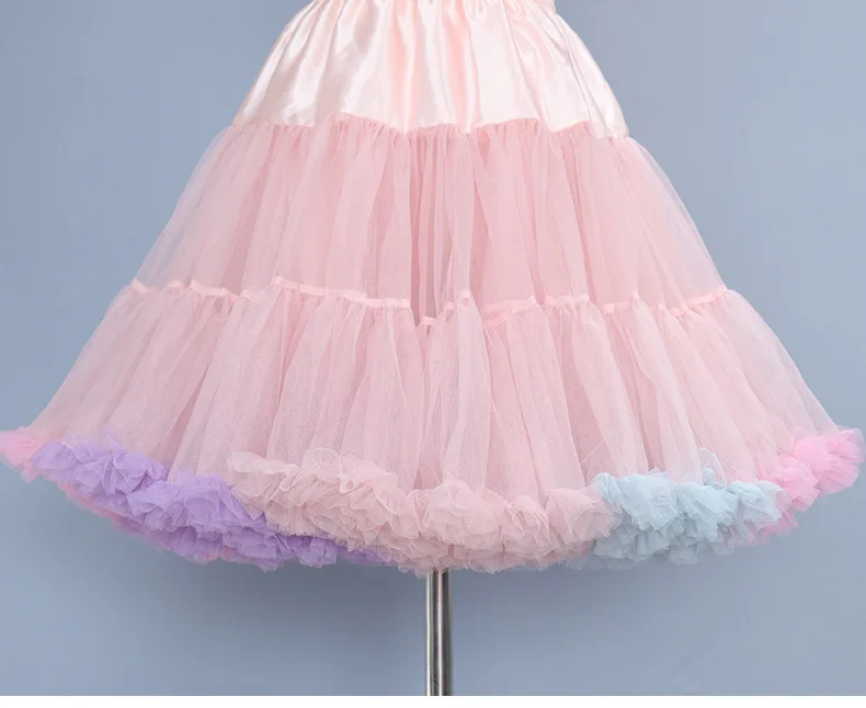 

Pink Rainbow Lolita Soft Yarn Skirt Cotton Candy Skirt Tutu Fairy Dress Princess Women Maid Cosplay Clothing