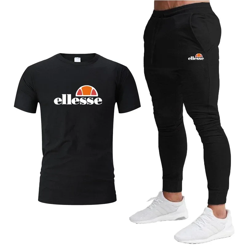

New Casual Tracksuit Men Summer Clothing Sportswear Set two Pieces T-Shirt and pants Brand Ttrack Clothing Men Sweatshirt Sports