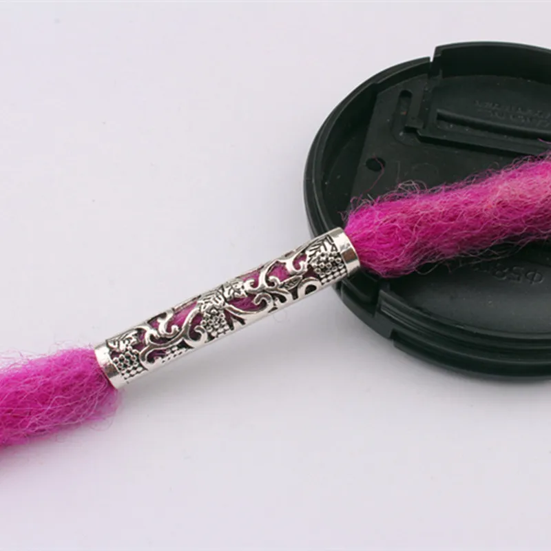 10 шт./лот серебряные металлические полые волосы оплетка страх дред бусины кольца