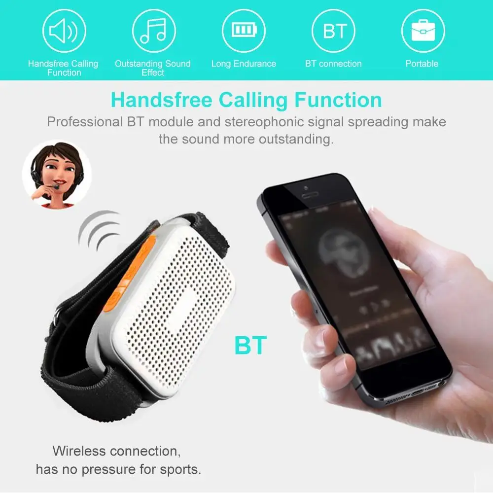 Сабвуфер U6 портативный спортивный bluetooth-динамик на запястье TF-карта IPX4