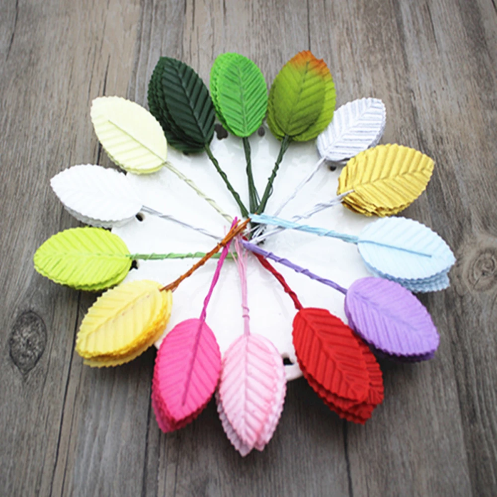30 шт. мини нейлоновые шелковые листья в форме листа искусственные цветы для