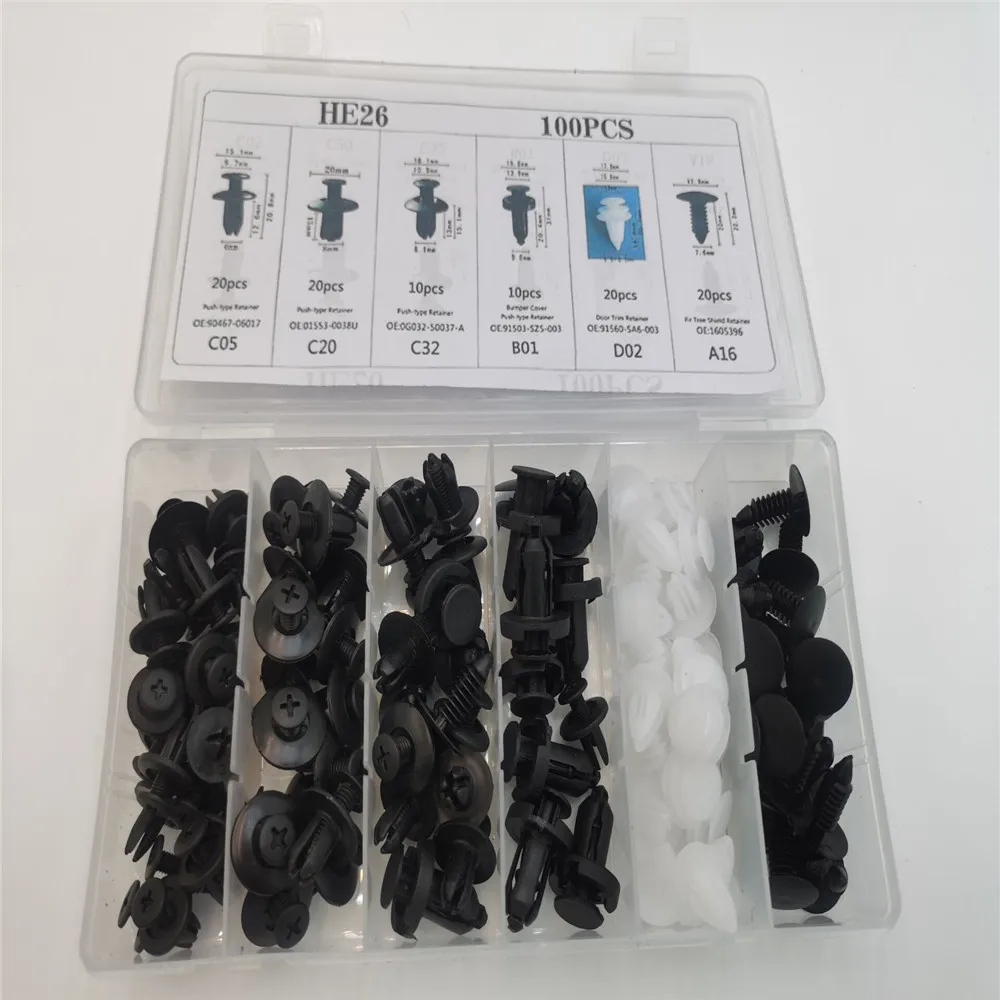 

100pcs Auto Fastener Clip For Jeep Grand Cherokee Patriot Renegade Compass Commander Wrangler Rubicon SAHALA