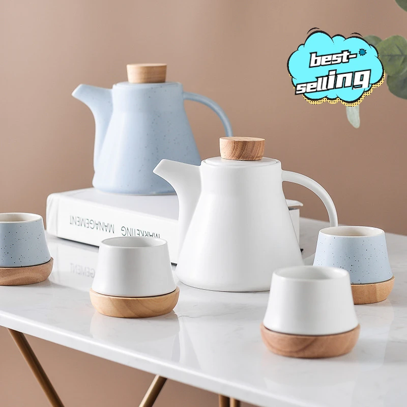 Фото Креативный керамический чайник в скандинавском стиле чайный сервиз и чашка