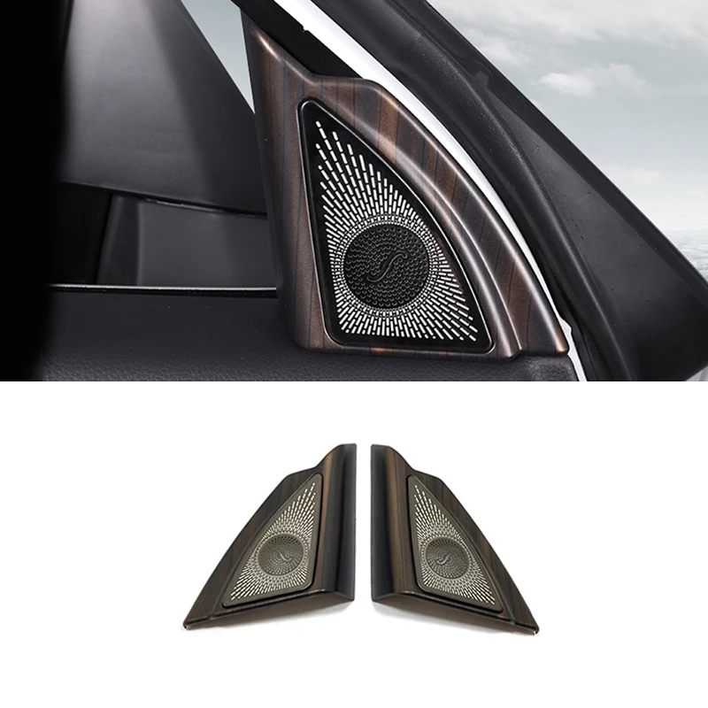 

ABS Wood grain for Toyota Highlander 2020 2021 2022 Car interior A-pillar Speaker horn ring Decoration Cover Trim Styling