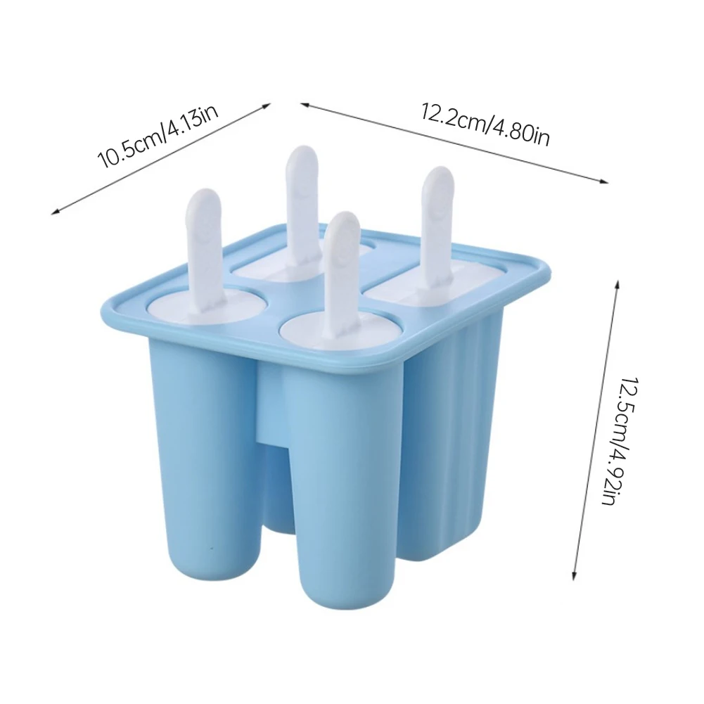 

4 Cells Round Shape Summer Accessories Kitchen Tools Food Grade Lolly Mould DIY Ice Cream Maker Popsicle Molds Dessert Molds