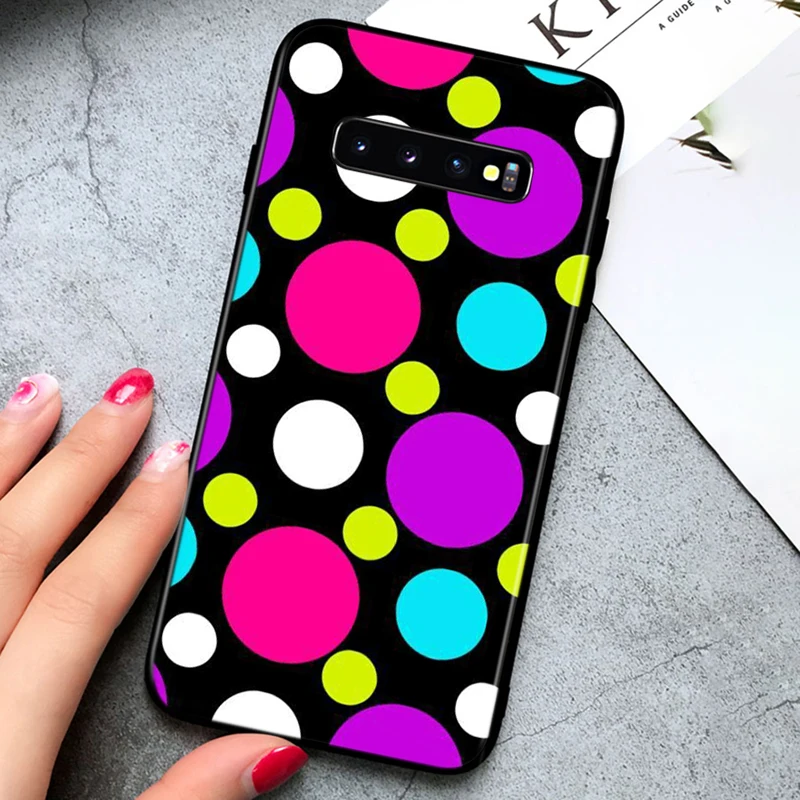 

Silicone shell Wine Red Ploka Dots for Samsung Galaxy Note 10 PLus 9 8 S10 5G S9 S8 S7 Plus Edge Phone Case