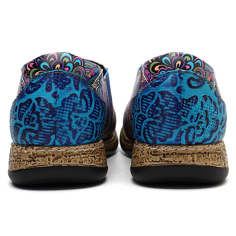 

Slip On Casual Flats Leather Splicing Printed Pattern Flat Shoes Leather Splicing Printed Pattern Slip-On Fashion Flats