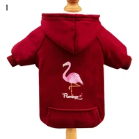 flamingo printed cartoon dog hoodie winter pet dog clothes for dogs coat jacket french bulldog clothing for dogs pets clothing