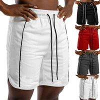 50 hot sales men shorts drawstring quick drying casual solid color elastic waist short pants for beach