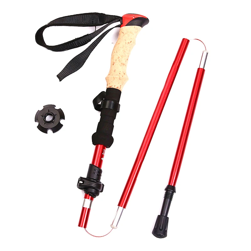 

Трости высокопрочные 5-секционные Телескопические Складные Короткие треккинговые палки EVA Наружная ручка WHShopping