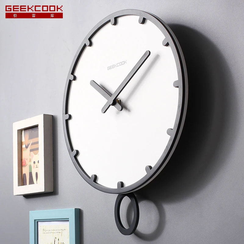 

GeekCook grey wall clock hands for kids rooms modern design wall clock retro creative kitchen reloj de pared home decoration