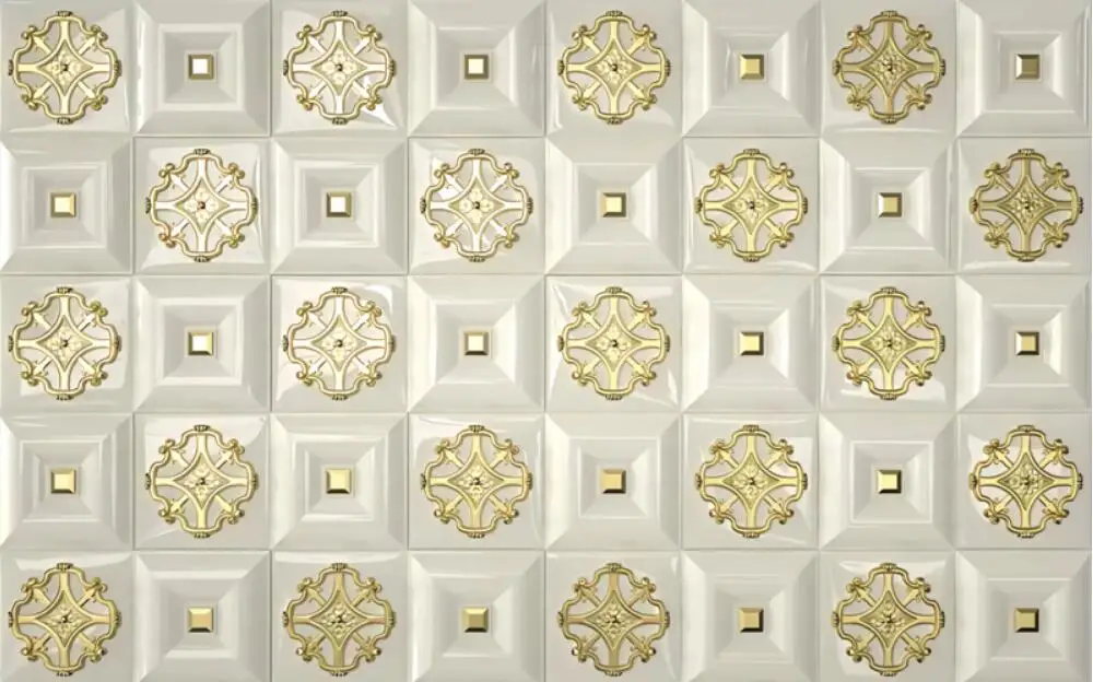 Moda Moderna, Gold Checkered Wall Papers, Home Decor