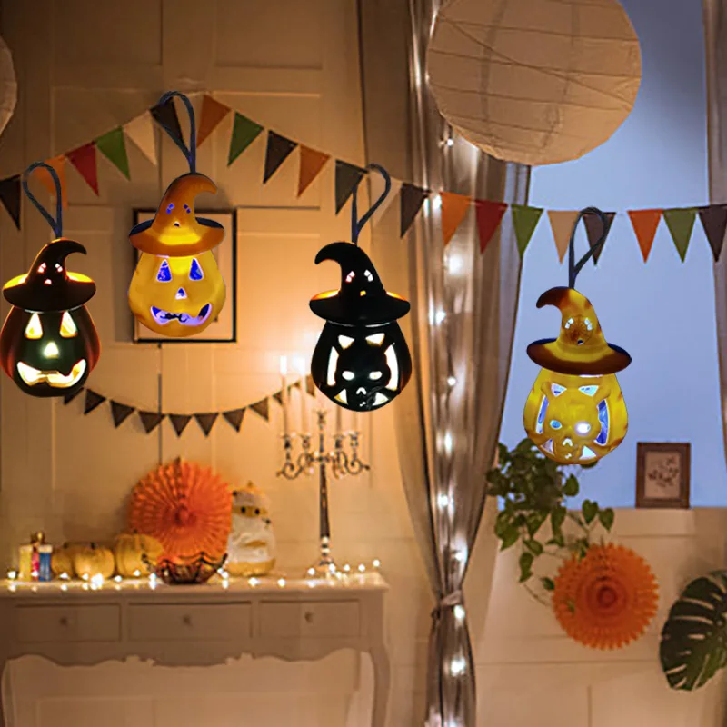 

1pcs Skull Pumpkin Night Light For Halloween Party Decoration Halloween Scary Colorful Flashing Lights Supplies