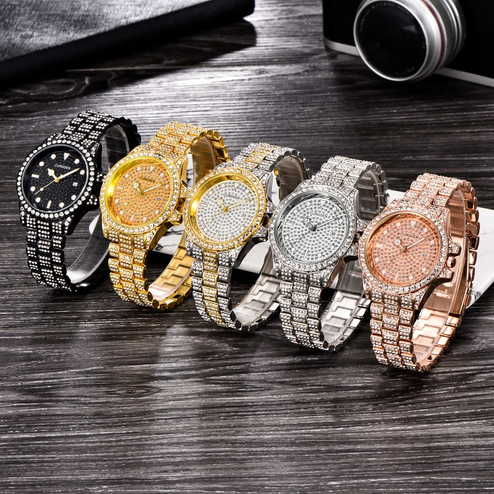 

MEN GOLD WATCH MALE STAINLESS STEEL QUARTZ GOLDEN DIAMOND MEN'S WRISTWATCHES FOR MAN TOP BRAND LUXURY QUARTZ-WATCHES GIFT CLOCK
