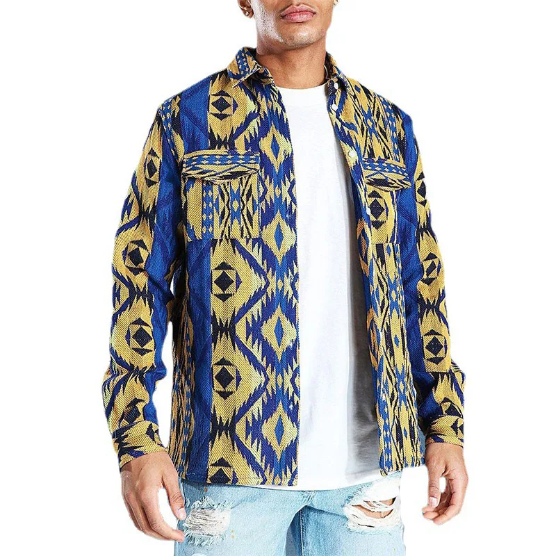 

Fashion Men Jackets 2021 Autumn New Menswear Slim Print Casual Jacket Men Long Sleeve Outerwear & Coats Plus Size Men Clothing