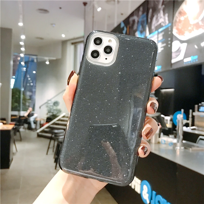 Милый градиентный Блестящий блестящий чехол для телефона iphone 8, 7, 6, 6s Plus, Желейный чехол для iphone 10 X, XR, XS, 11 Pro MAX, задняя крышка