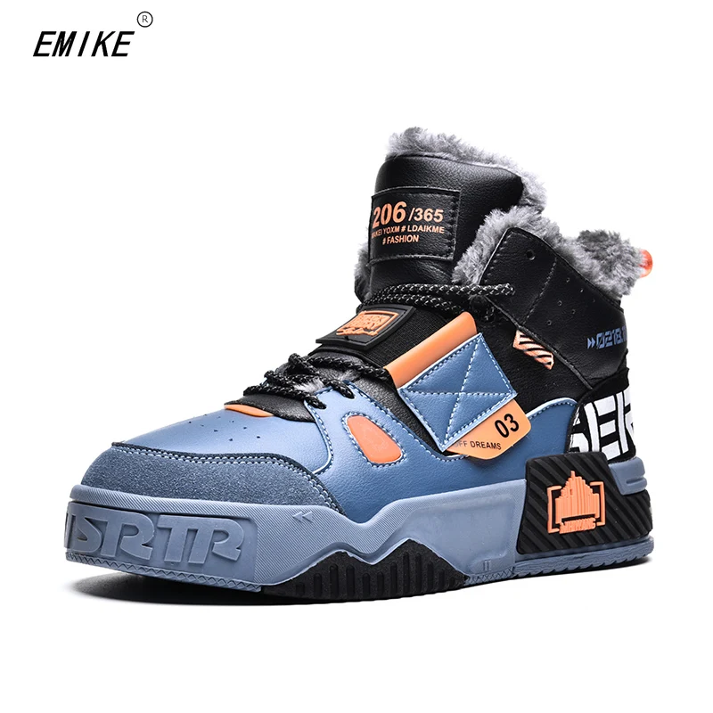 

Winter New Men's High-Top Lace-Up Snow Boots Fashion Man Warm Shoes Male Thick-Soled Casual Solid Color Outdoor Footwears