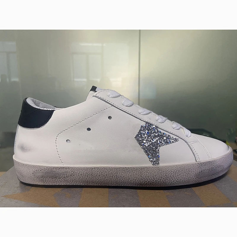 

2021 Four Seasons New Children's Shoes Sequined Stars Retro Old Small Dirty Casual Fashion Breathable Parent-child Shoes ST98