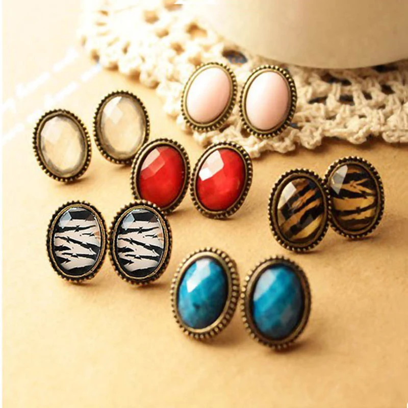 EDS серьги для женщин готические гвоздики золотые Милые Акриловые леопардовые с