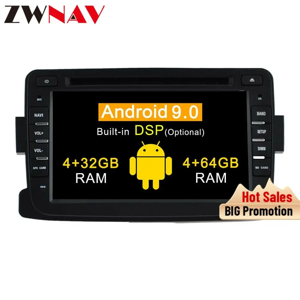 DSP 2 + 16 Android 9 0 автомобильный стерео DVD-плеер GPS для Dacia Sandero Duster Renault Captur Lada Xray Logan