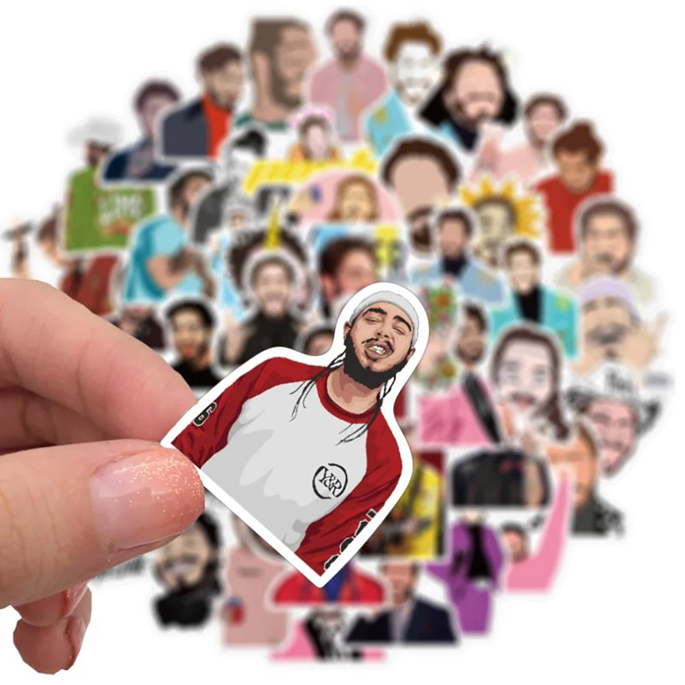 

10/30/50PCS Singer Post Malone Stickers DIY Motorcycle Travel Luggage Skateboard Cool Graffiti Sticker Waterproof Decals Kid Toy