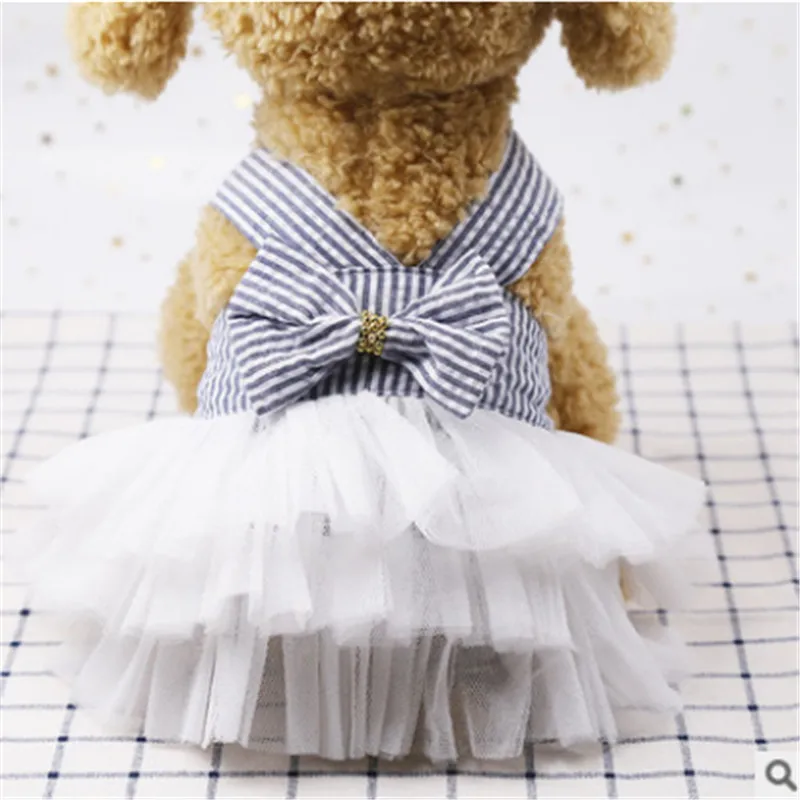 2020 Newest Pet Dog Princess Suit Pets Crystal Skirt Pink Tutu Dress Small Cat Bow Clothes Lace Partywear 2 Colors | Дом и сад