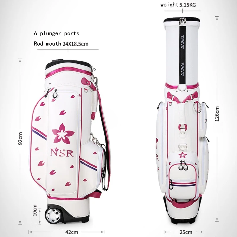 Retractable!PGM Extend Golf Women Standard Ball Package Multifunction Hard Shell Package with Sport Rain Cover Aviation Lady Bag