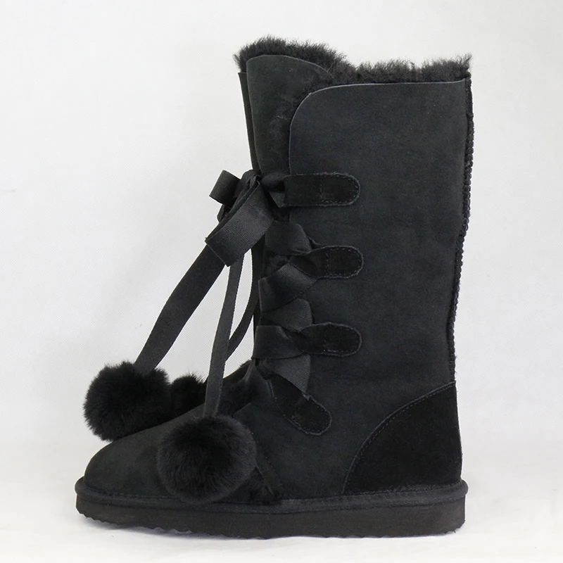 Новый хит Модные женские зимние ботинки из натуральной овечьей кожи Зимние со 100%