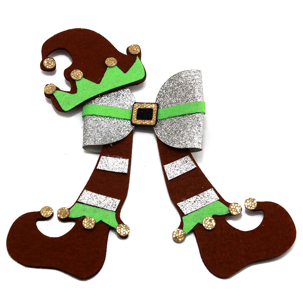 6 дюймовая Рождественская обувь банты для волос блестящие фотообои