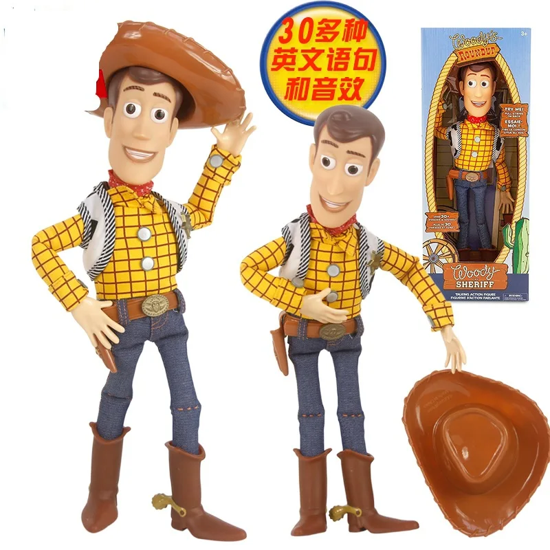 Original 40CM  Disney Pixar Story 3 4 Talking Woody Jessie Action Figures Cloth Body Model Doll Limited Collection Toy Chil