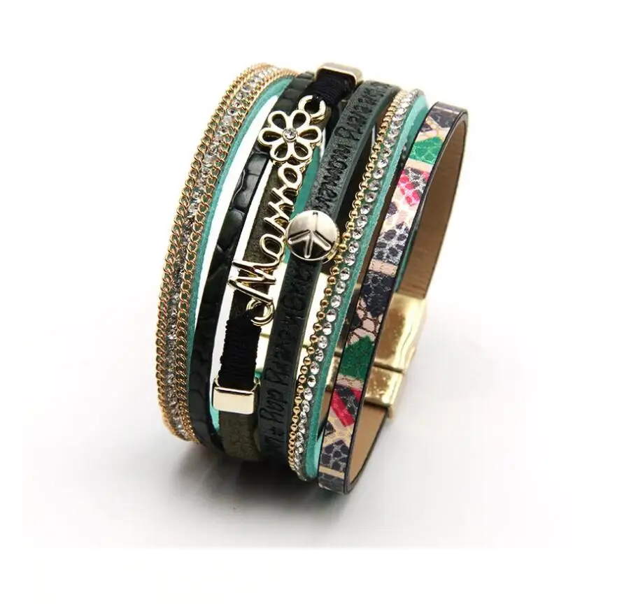 Богемные полые Древо жизни Бохо браслеты для женщин плетеные кожаные веревки