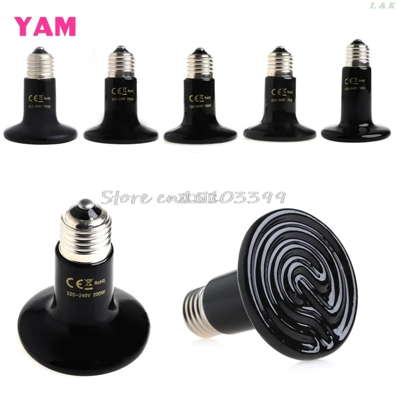 

Pet Reptile Breeding Infrared Ceramic Heater Light Lamp Bulb 50/75/100/150/200W M12 dropship