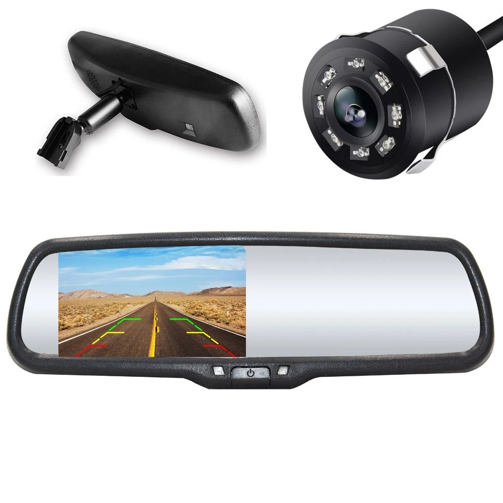 Original Car 4.3 parking monitor 4 blind spot sensor + led camera bracket for Toyota Detection visible Reverse car security | Автомобили и