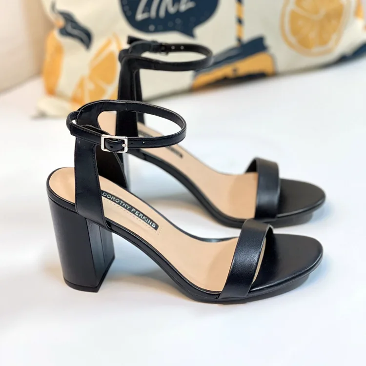 

Buckle Strap Sandals Sexy Block Heels Female Shoe Large Size Open Toe Chunky Girls Big High Comfort Low Peep Fashion Clear