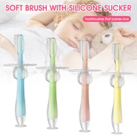 suction cup silicone childrens training toothbrush neonatal dental oral care toothbrush bpa free toddler tooth cleaner baby