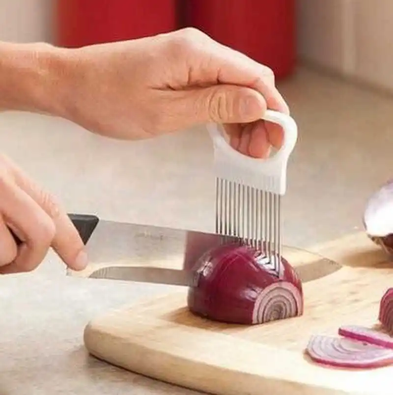 

2019 New Kitchen Gadgets Onion Slicer Tomato Vegetables Safe Fork vegetables Slicing Cutting Tools