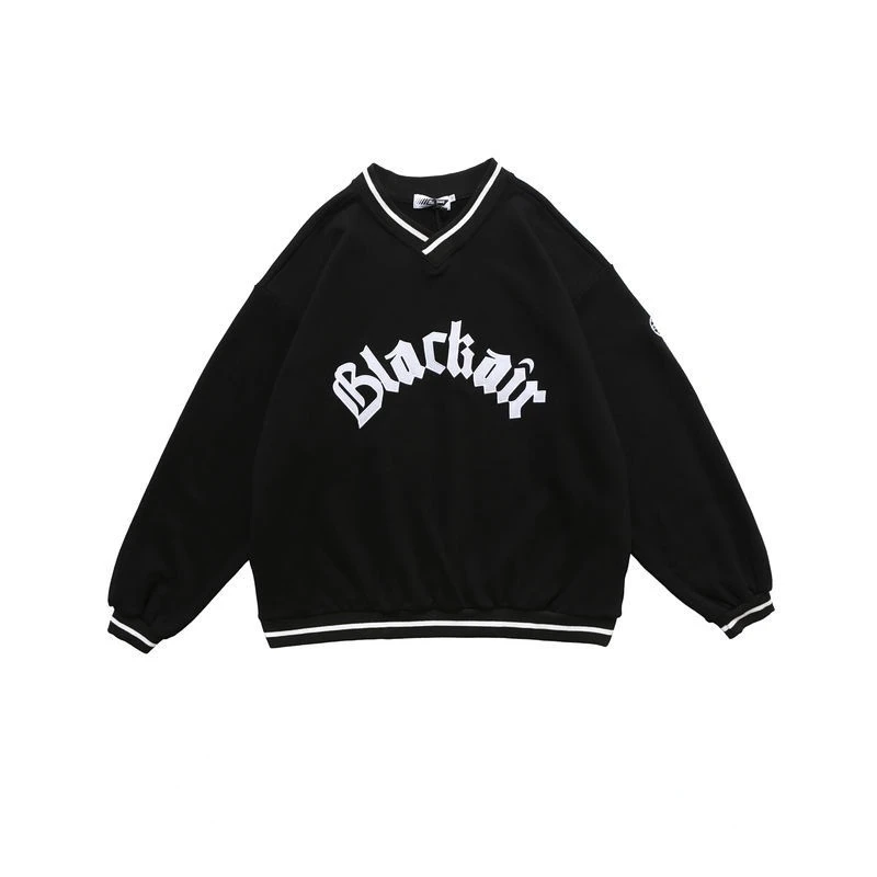 

Fashion Men's Sweater Harajuku Street Hip Hop Print Embroidered Sweaters Long Sleeve Baseball Uniform V-neck Top Couple Pullover