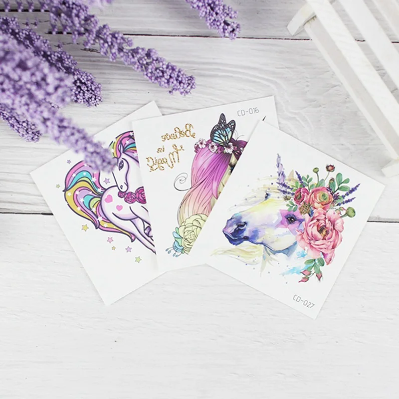 10 листов/набор временная наклейка на татуировку с мультяшным животным рисунок