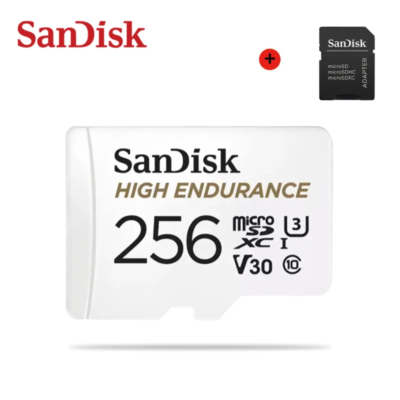 256 ГБ SanDisk, высокопрочная карта памяти Micro SD, 32 ГБ, 64 ГБ, 128 ГБ, 256 ГБ, профессиональная TF карта с адаптером для автомобиля dvr камеры - Емкость: 256 ГБ