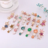 super fairy ice cream color oil painting texture oil dripping geometry star hairpin duckbill hairpin accessories 2 piece