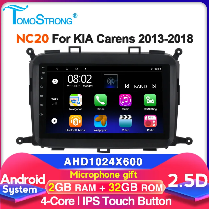 Автомагнитола с GPS навигацией мультимедиа для KIA Carens 2013 2014 2015 2016-2018 bluetooth Wi-Fi SWC fm