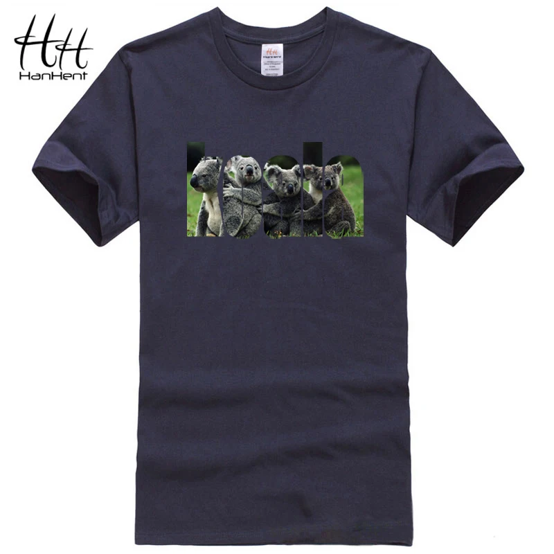 Hanhent Koala футболка 3D с животными забавная Мужская Camisetas хлопковая туристическая