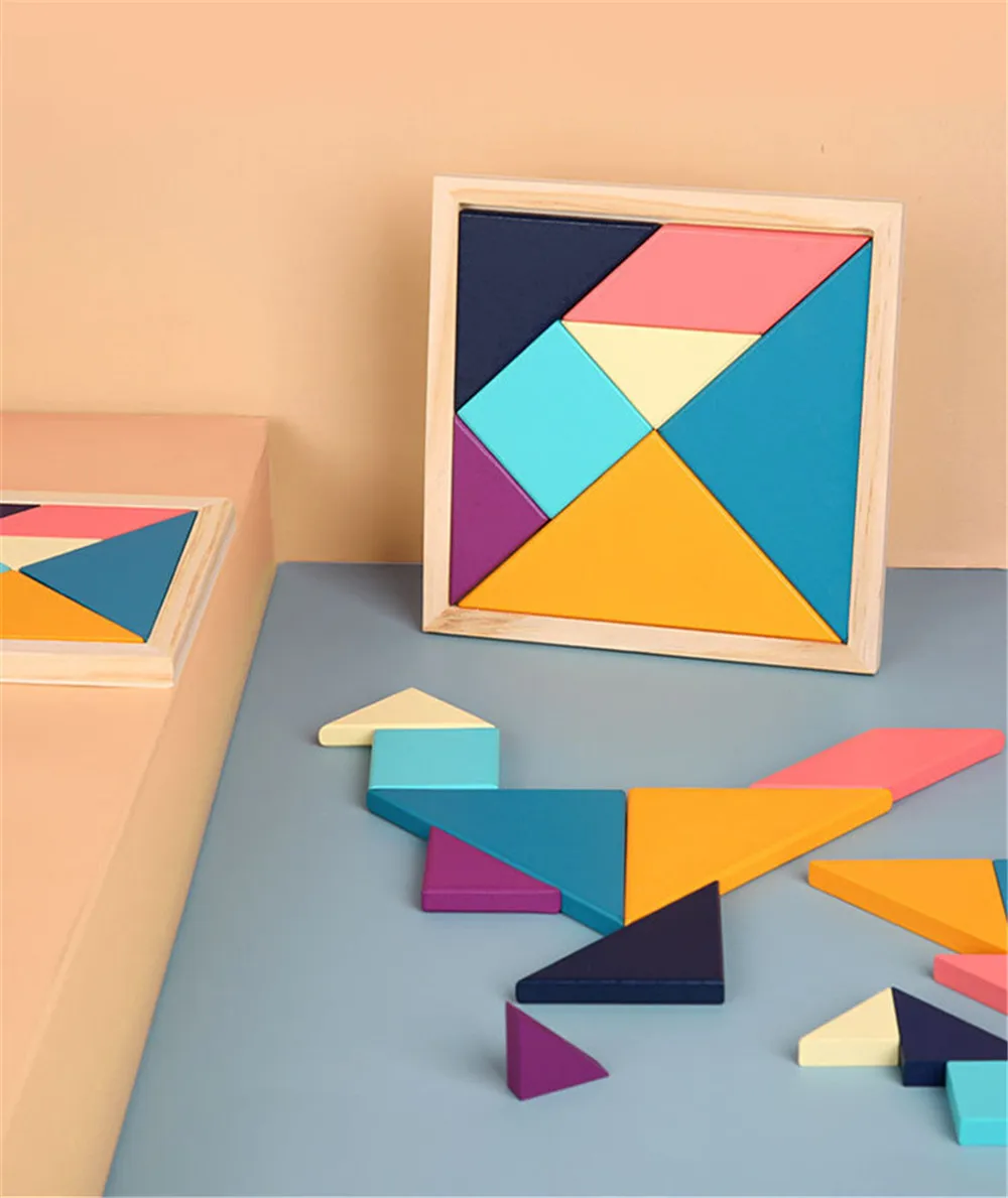 ZXZ Nueva venta caliente niños desarrollo Mental Tangram rompecabezas de Madera Juguetes educativos para toys | Игрушки и хобби